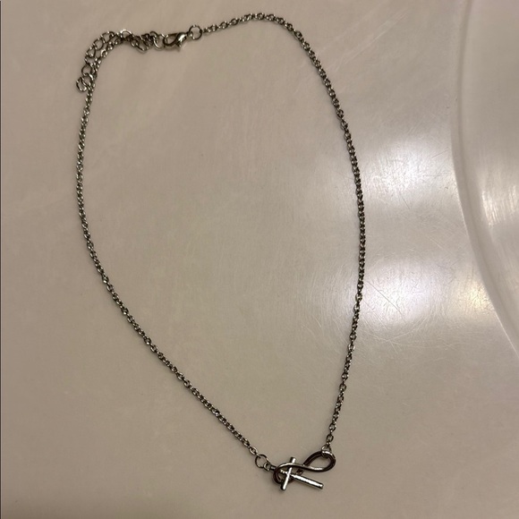 Silver Infinity Cross Necklace - Picture 1 of 2